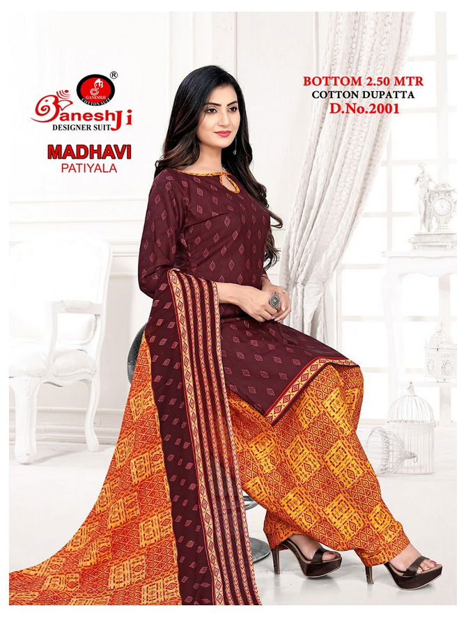 Ganeshji Madhavi Patiyala 2 Fancy Regular Wear Printed Cotton Dress Material Collection